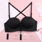 Invisible drawstring gather bra