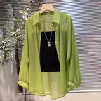Loose All-match Fashionable Mid-length Shirt Thin Sun Protection Clothing For Women