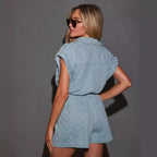 Street Hipster Loose-fitting Women's Cowboy Siamese Shorts