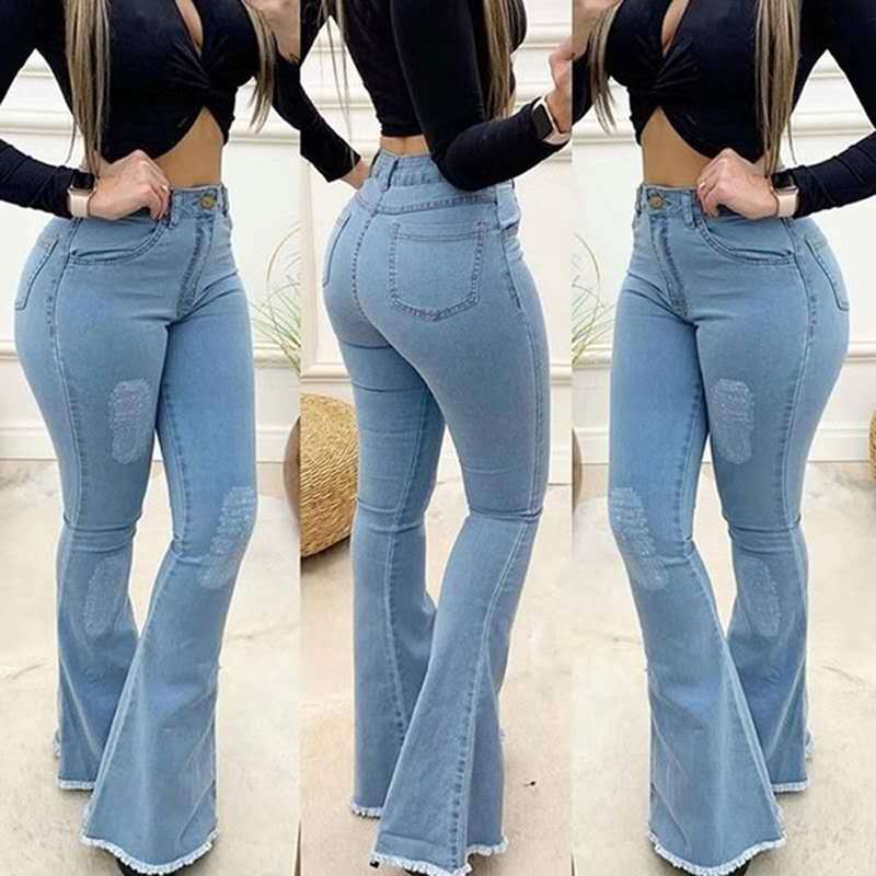 Women Fashion Elastic Ladies Jeans Pants