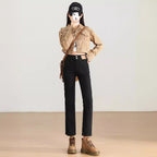 High Waist Slimming And Fashionable Design Popular Ankle-length Cigarette Pants