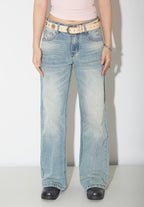 Women's Wide-leg Jeans Fashion High Waist Straight Pants